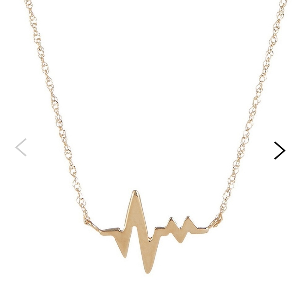 Brand New Fine Jewellery 14K Gold Small Heart Beat Pendant